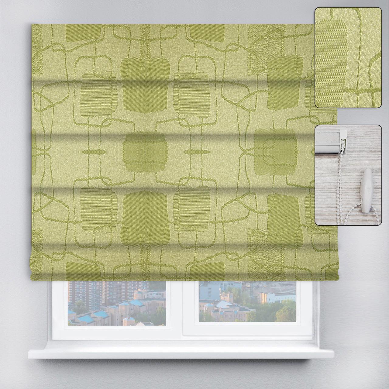 Римская штора Топаз с цепочным карнизом 240х170 см Зеленый