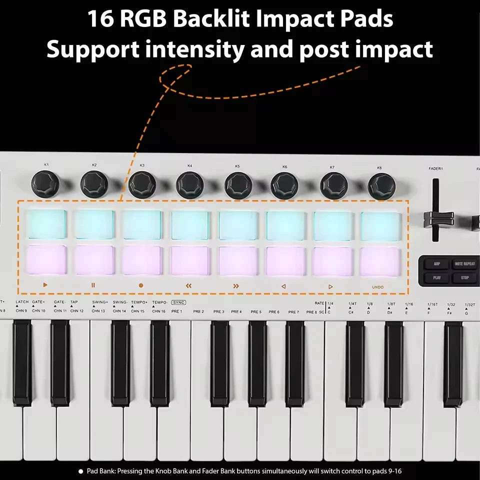 ᐉ Клавіатура Midi M-VAVE SMK-37 PRO • Краща ціна в Києві, Україні