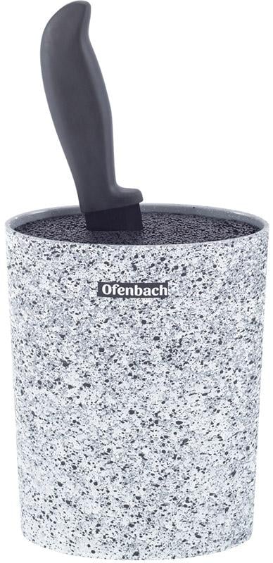 Подставка-колода Ofenbach Snow Marble для кухонных ножей 16х7х22,5 см овальная (NB-100210)