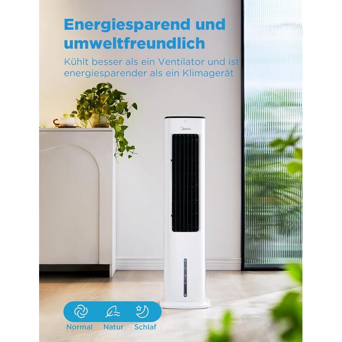 Мобильный кондиционер Midea с водяным охлаждением/ионизацией и увлажнением с пультом 55 Вт 5 л Белый (1844647) - фото 5 Мобильный кондиционер Midea с водяным охлаждением/ионизацией и увлажнением с пультом 55 Вт 5 л Белый (1844647) - фото 5