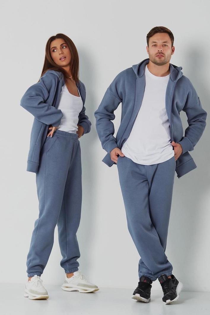 Прогулочный костюм унисекс на замке М115.4 M Серый (354-1-61) - фото 2 Прогулочный костюм унисекс на замке М115.4 M Серый (354-1-61) - фото 2