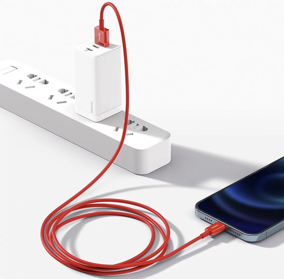 Кабель для заряджання iPhone BASEUS Superior Series Fast Charging Lightning 2,4 A 1 м Червоний (20786537) - фото 5