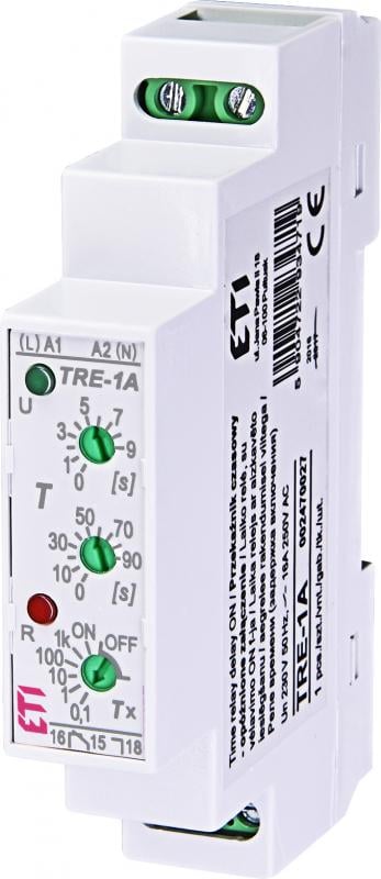 Реле времени ETI TRE-1A 16А 230В 0.1-99000сек задержка на выключение (2470027)