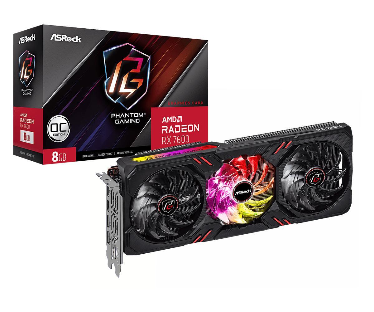 Відеокарта ASRock Radeon RX 7600 Phantom Gaming 8 GB OC (RX7600 PG 8GO)