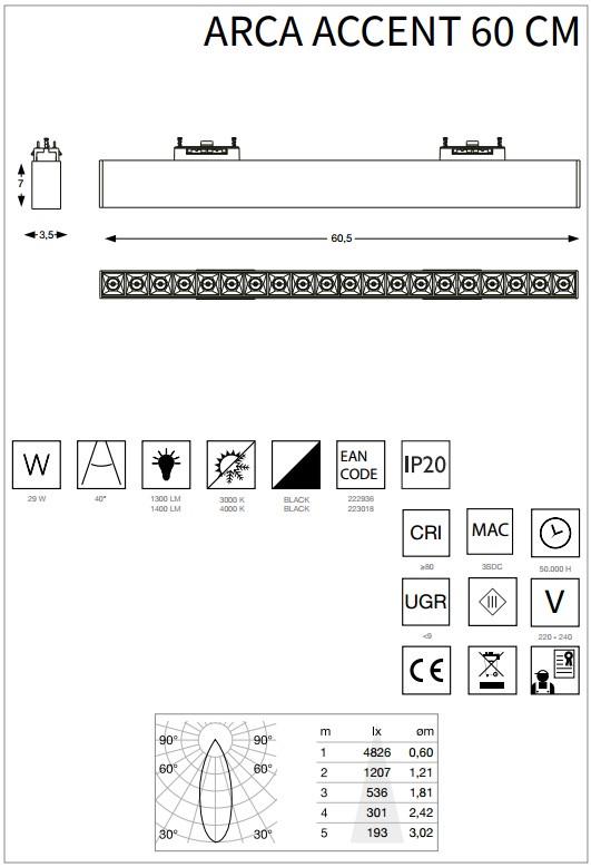 Светильник магнитный Ideal Lux Arca Accent 60 Cm 4000K (223018) - фото 4 Светильник магнитный Ideal Lux Arca Accent 60 Cm 4000K (223018) - фото 4