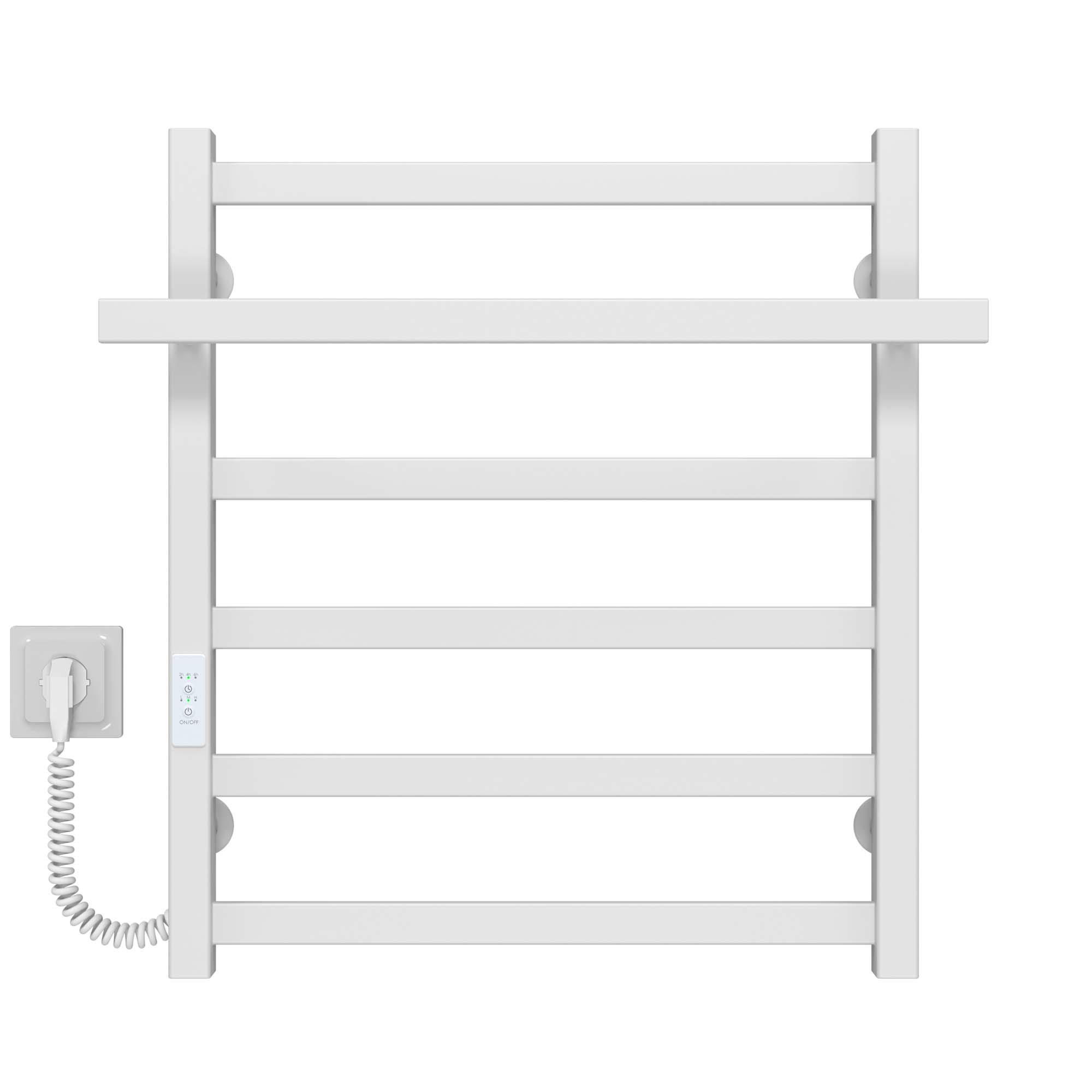 Полотенцесушитель электрический Deffi Nicolе П6 JD04 левое подключение нержавеющая сталь 500x600 мм Белый (A.NI.60.50.6.EWL4)