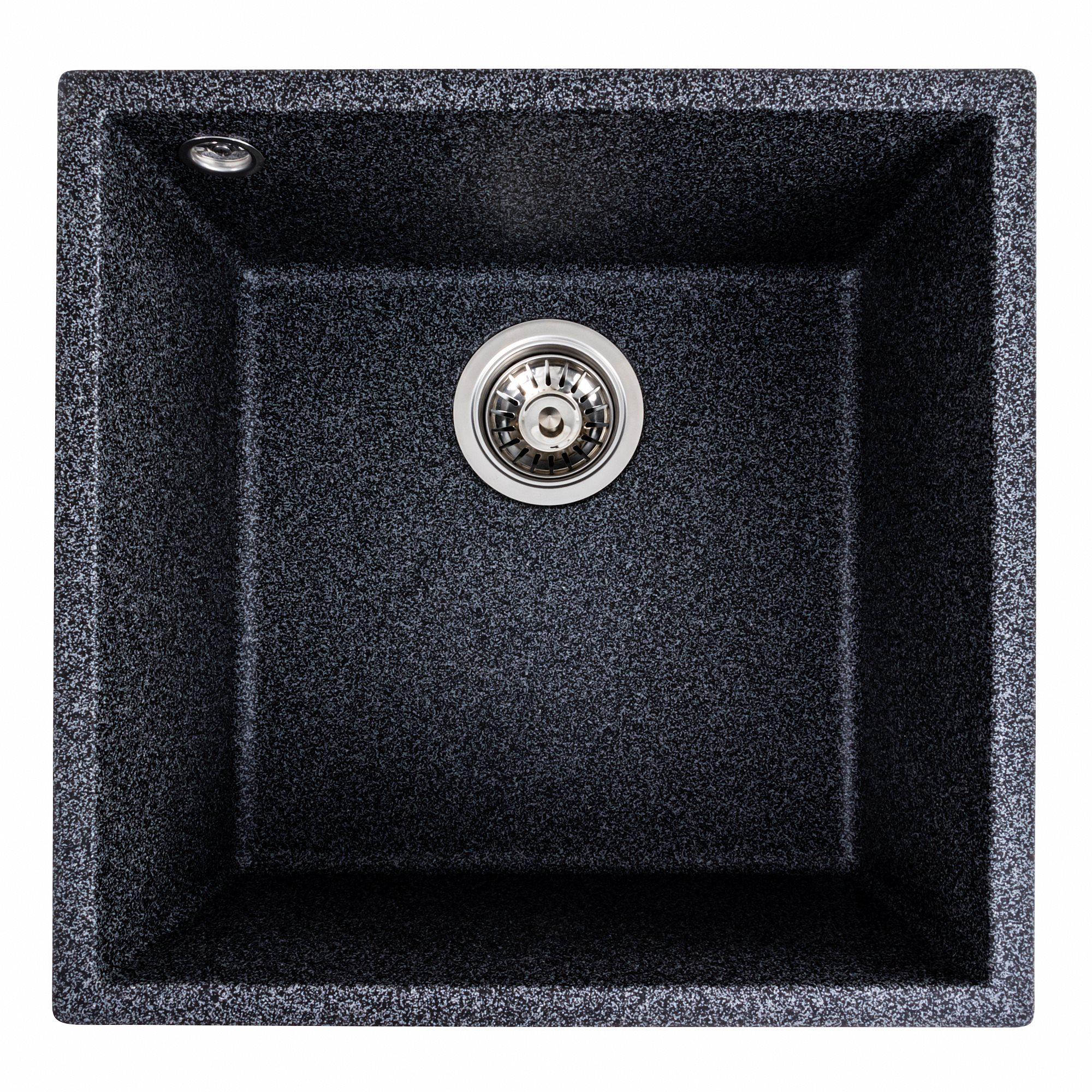 Мийка для кухні гранітна Platinum 4040 RUBA матовий Графітовий - фото 1 Мийка для кухні гранітна Platinum 4040 RUBA матовий Графітовий - фото 1