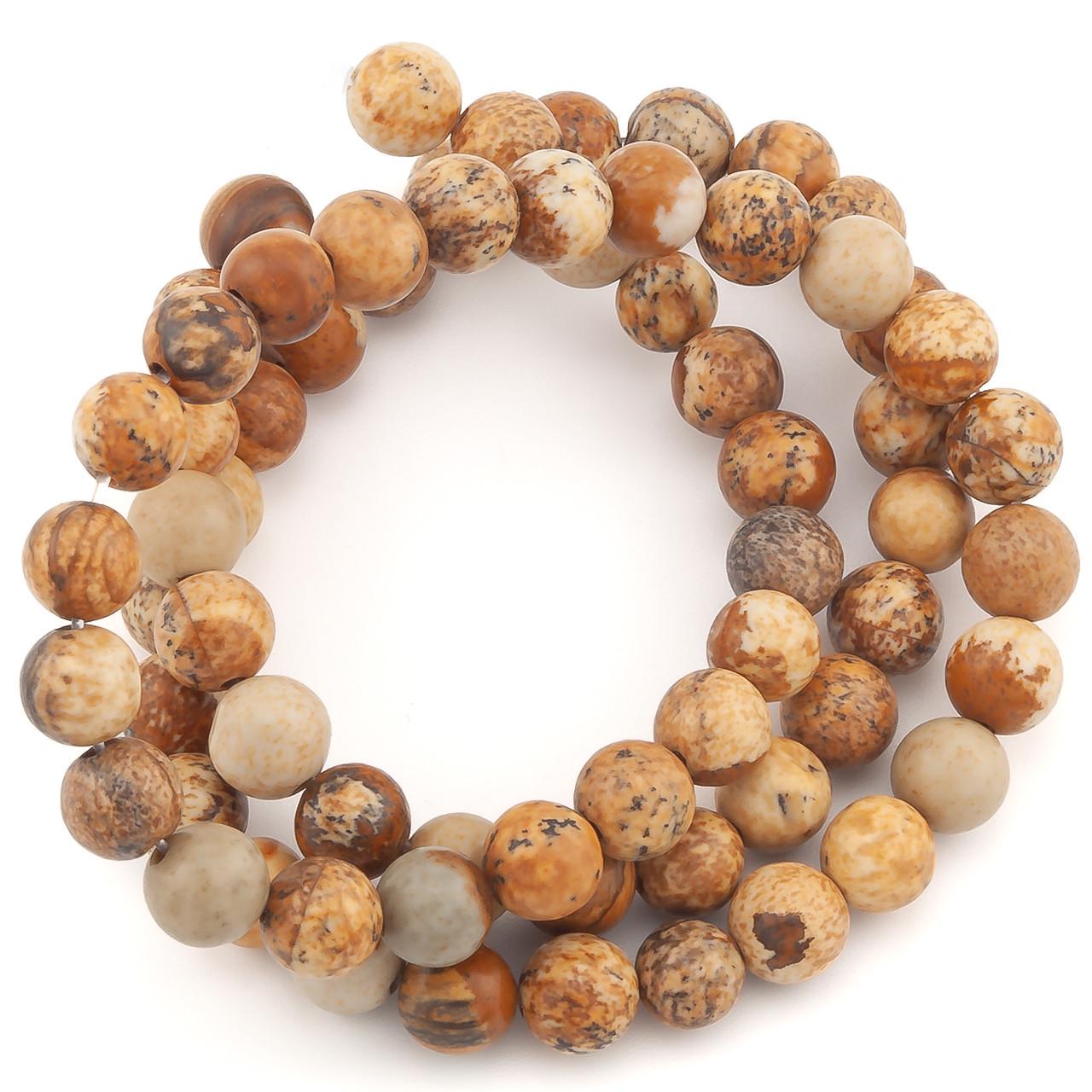 Бусины Яшма Калахари из натурального камня 6 мм 37 см 1 шт. (НК0662ш53)