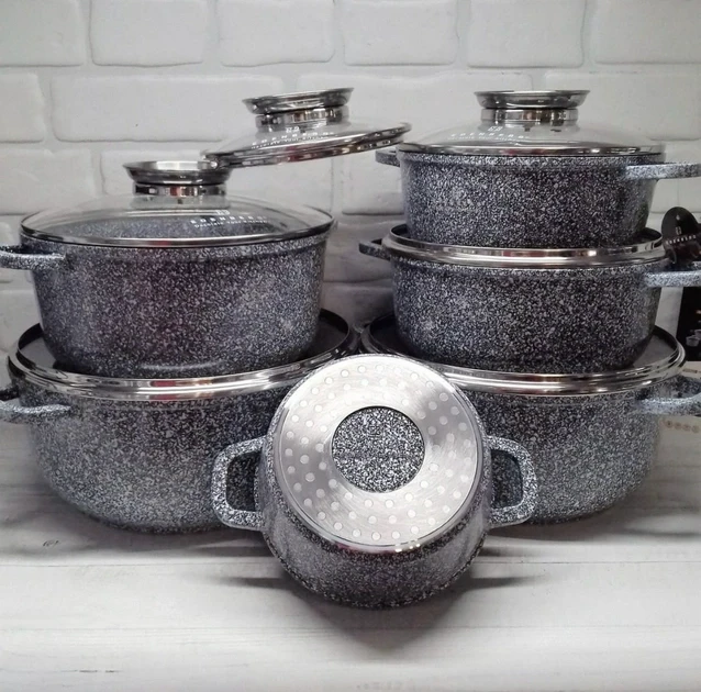 Набір каструль для індукційних плит з гранітним покриттям Edenberg EB-8144 12 пр. - фото 10 Набір каструль для індукційних плит з гранітним покриттям Edenberg EB-8144 12 пр. - фото 10