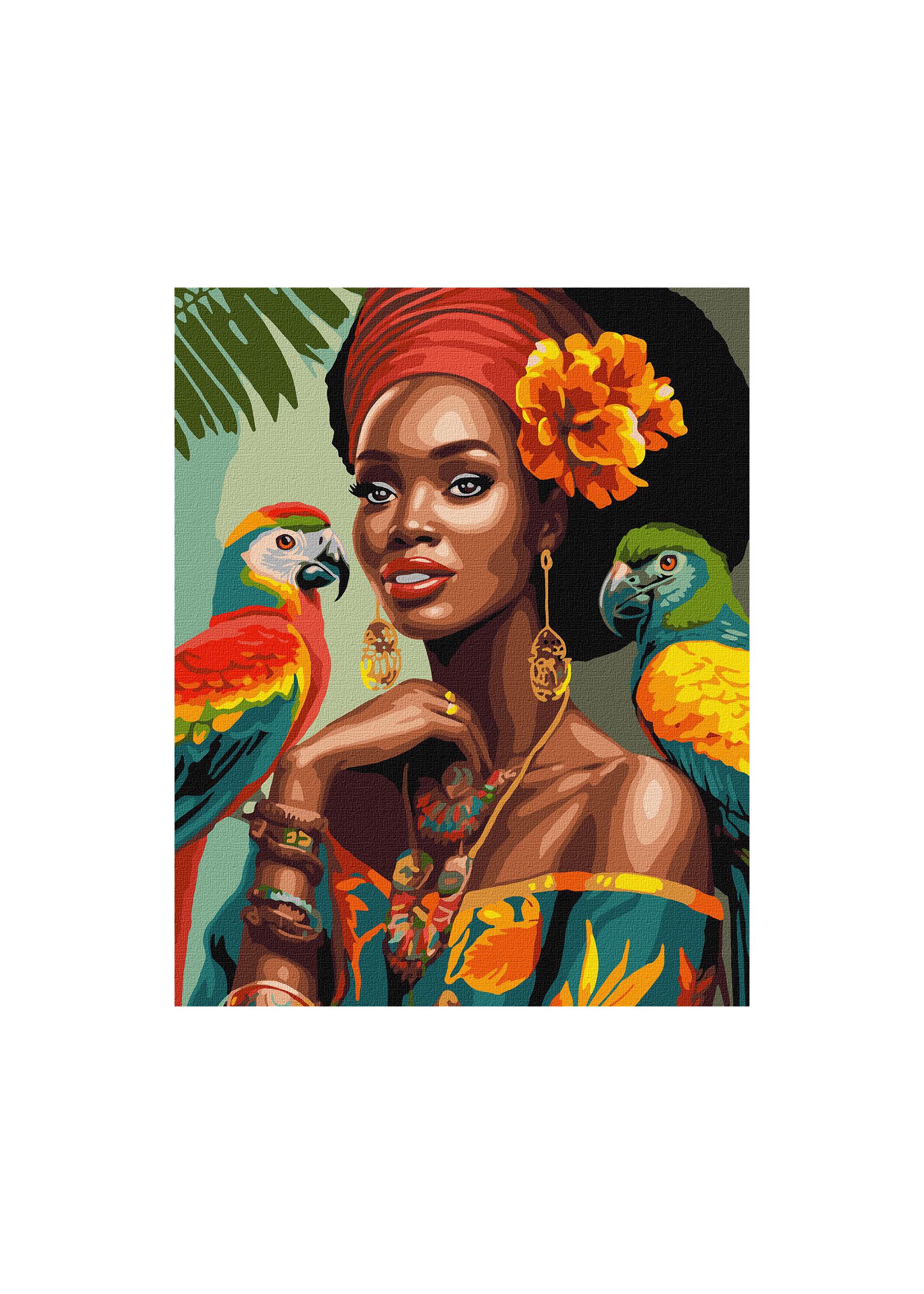 Картина за номерами Ідейка Африканська модниця 40х50 (КНO8330)