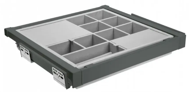 Полка с перегородками GTV ELITE 900 мм с дотягом Графитовый (WG-PRZEG90-60)