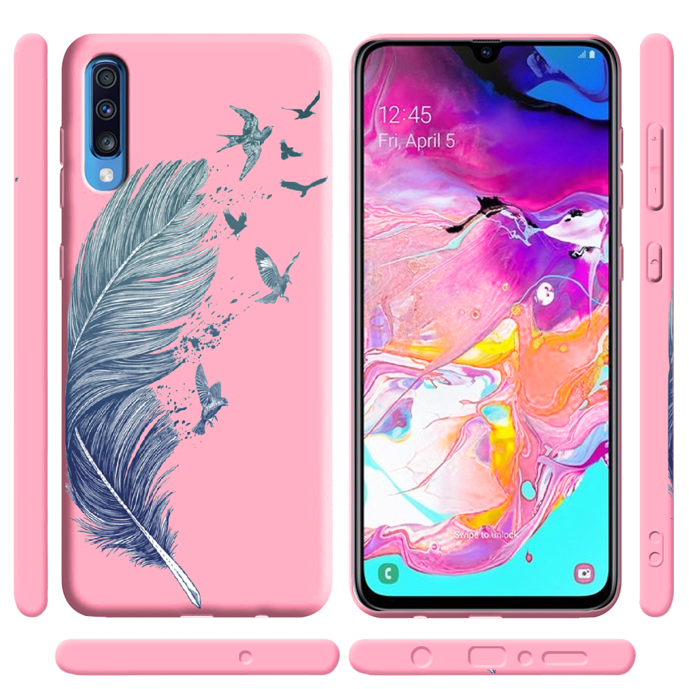 Чохол BoxFace Samsung A705 Galaxy A70 Feather Рожевий силікон (36860-cc38-37422) - фото 2