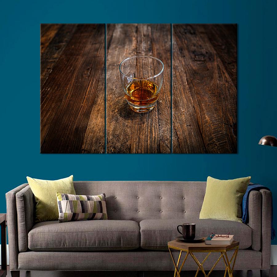 Настенний декор Односолодовый виски в красивом бокале 128x81 см (A481-3)