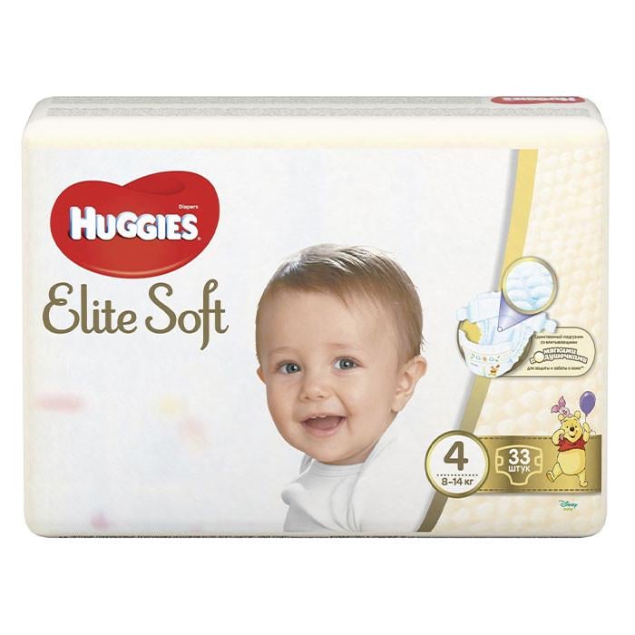 Подгузники детские Huggies Elite Soft 4 8-14 кг 33 шт. (1963157260)