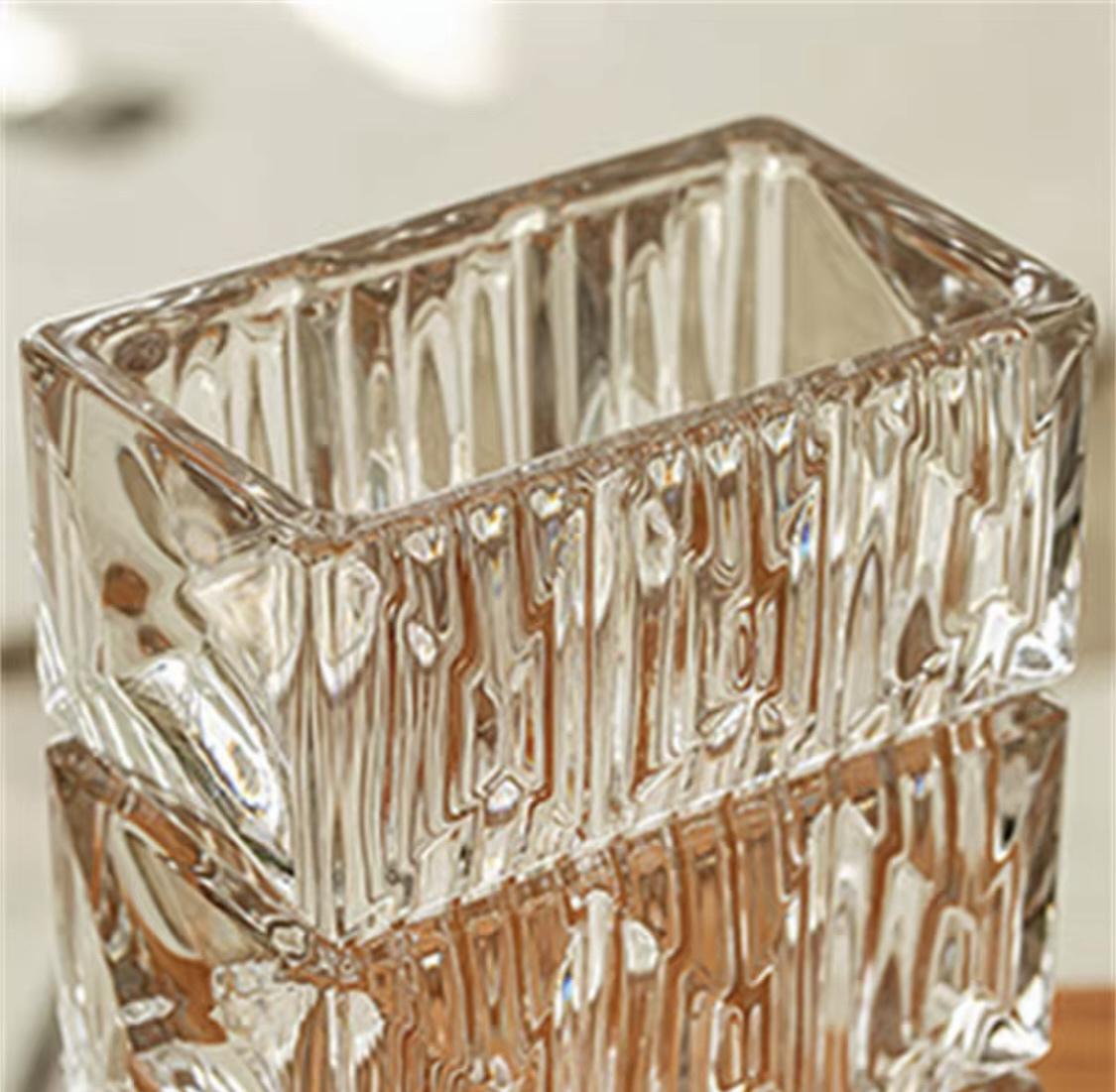 Ваза стеклянная прямоугольная Celine 19,7 см Прозрачный (80010) - фото 5 Ваза стеклянная прямоугольная Celine 19,7 см Прозрачный (80010) - фото 5