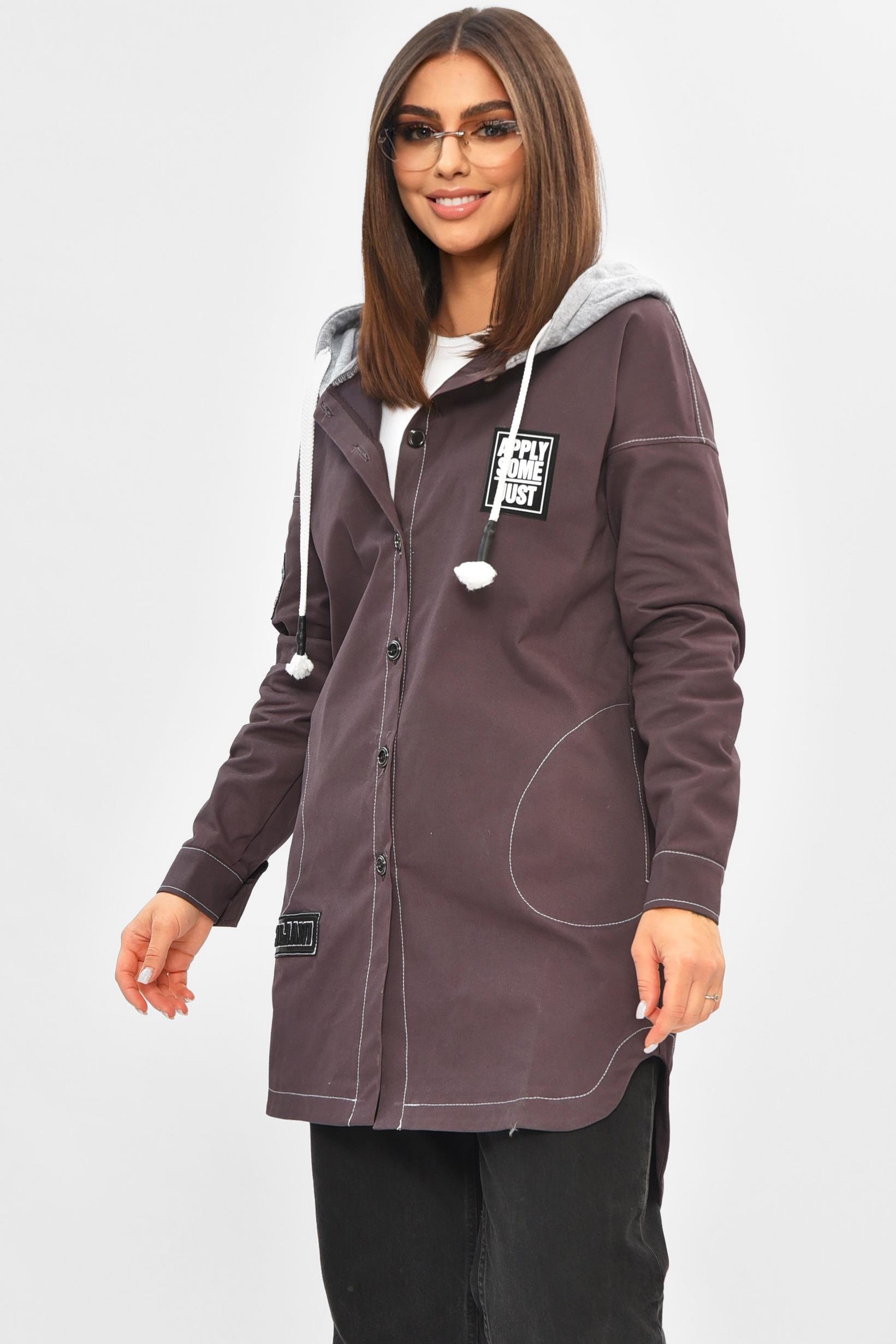 Ветровка женская однотонная XL Бордовый (205674) - фото 2