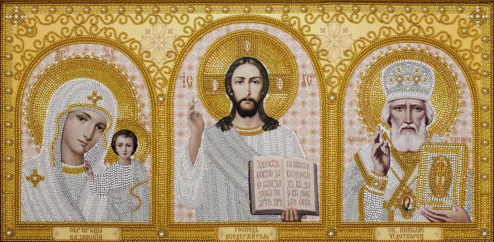 Вышивка бисером Иконостас Алтарь Николай Чудотворец 58х29 см (ТН-0856)