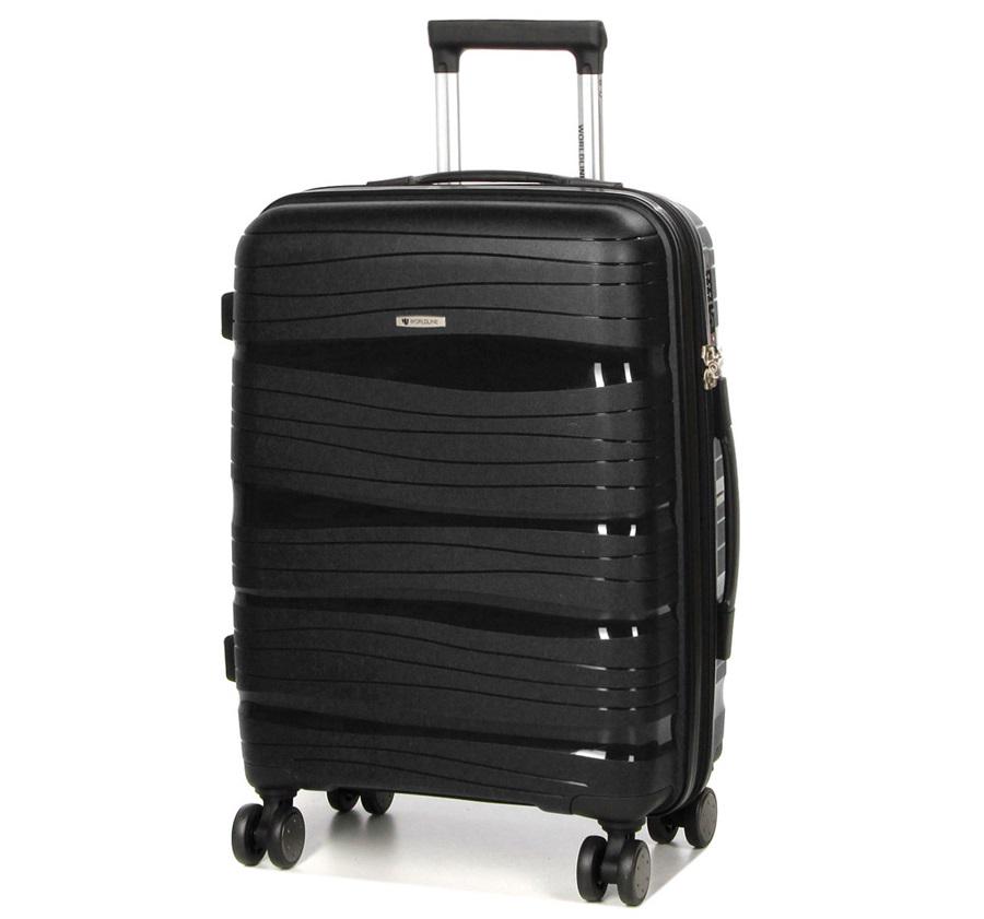 Чемодан маленький полипропилен AIRTEX Worldline 283 S 56х33х22 см 52 л Черный