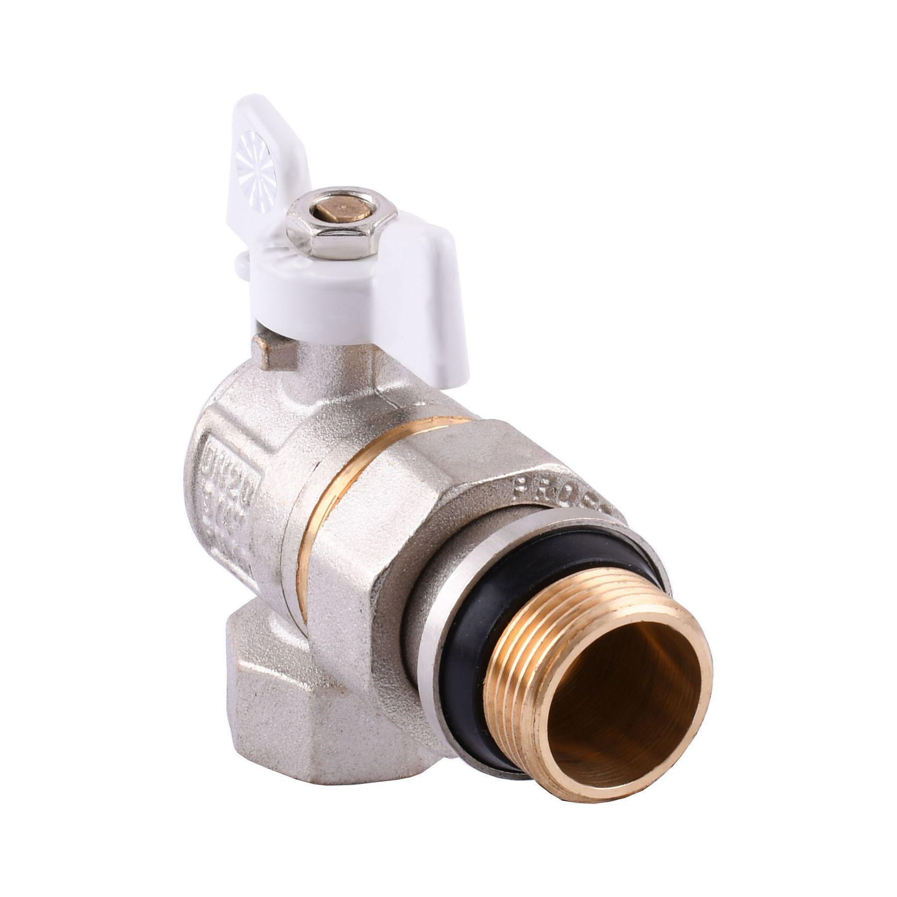 Кран шаровой угловой с американкой Q PROFESSIONAL QP004 PN40 3/4″ антипротечка бабочка Белый (GSR-000014416) - фото 2 Кран шаровой угловой с американкой Q PROFESSIONAL QP004 PN40 3/4″ антипротечка бабочка Белый (GSR-000014416) - фото 2