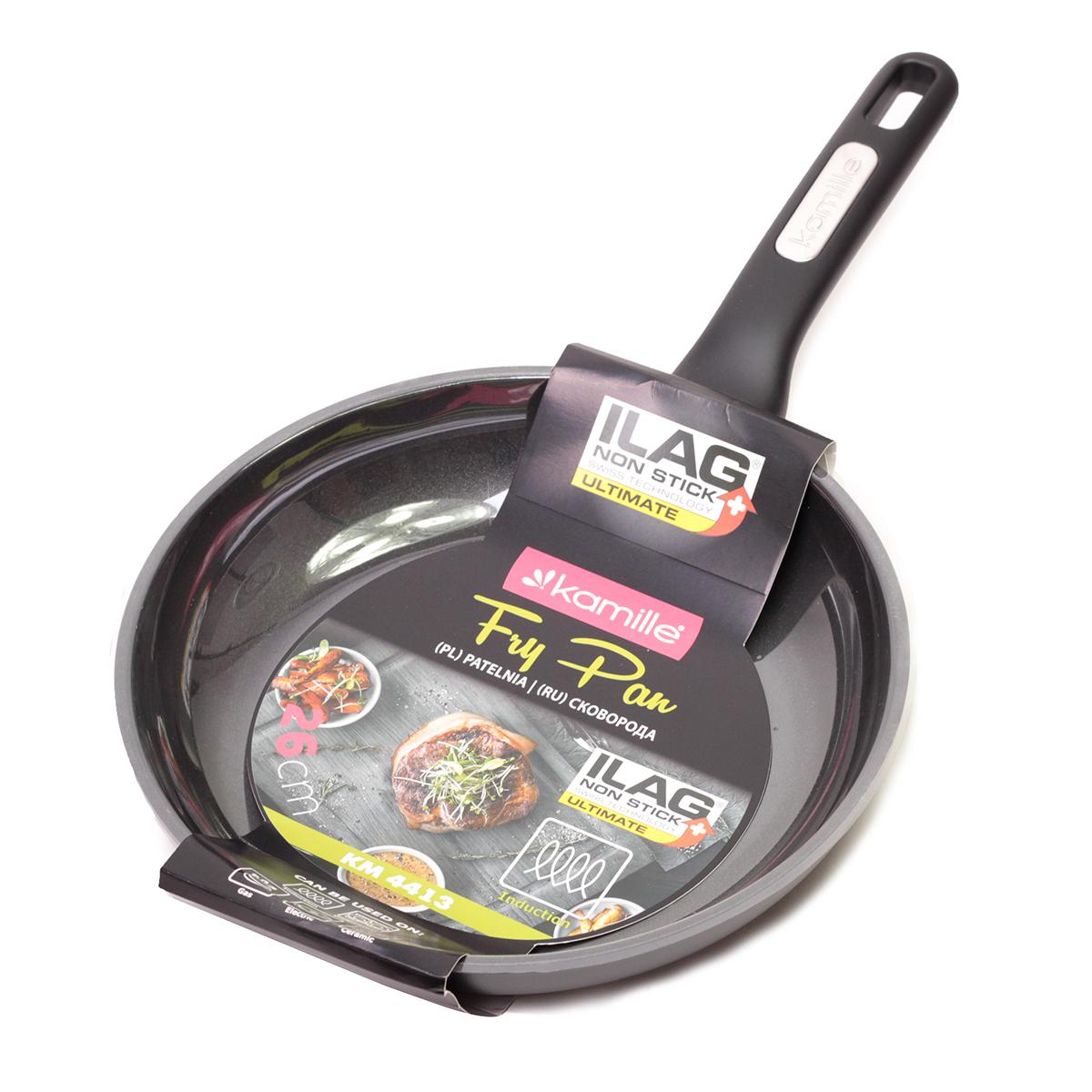 Сковорода Kamille с антипригарным покрытием ILAG из алюминия для всех типов плит 24 см (4412)