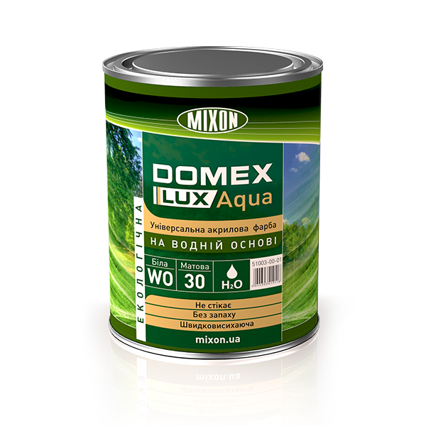 Краска универсальная Domex Lux Aqua 40 W0 водорастворимая 1 л Белый