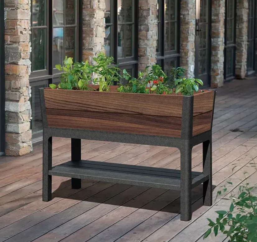 Цветочный горшок Keter Darwin Deco 110 л Орех (261042) - фото 3 Цветочный горшок Keter Darwin Deco 110 л Орех (261042) - фото 3