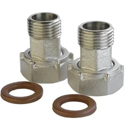 Комплект штуцерів VA для лічильника нікельований з прокладкою 3/4х1/2" ВЗ (Б2709-1КбАнк) Комплект штуцерів VA для лічильника нікельований з прокладкою 3/4х1/2" ВЗ (Б2709-1КбАнк)