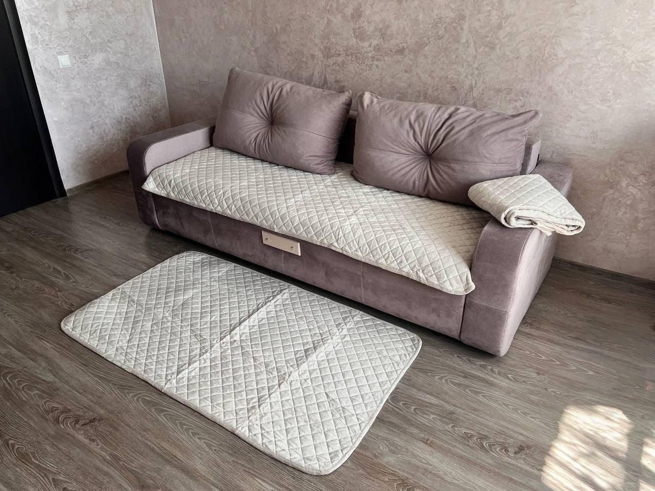 Комплект Дивандек покривало 90х210 см/накидки 2 шт. 90х160 см Білий (П4К-am-divandek-0028) - фото 3 Комплект Дивандек покривало 90х210 см/накидки 2 шт. 90х160 см Білий (П4К-am-divandek-0028) - фото 3