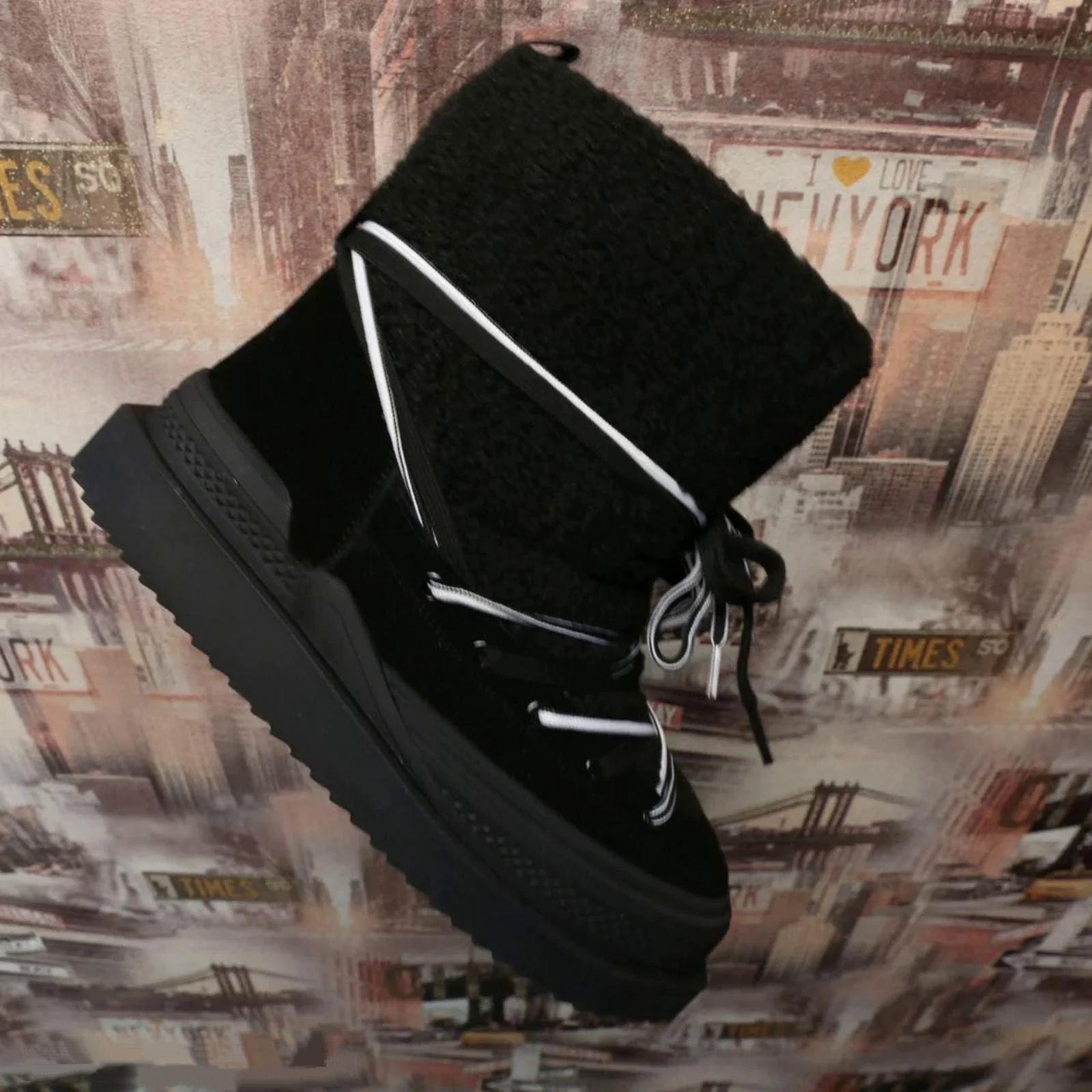 Ботинки женские Lonza на тракторной подошве зимние теплые р. 36 Черный (9312 ч)