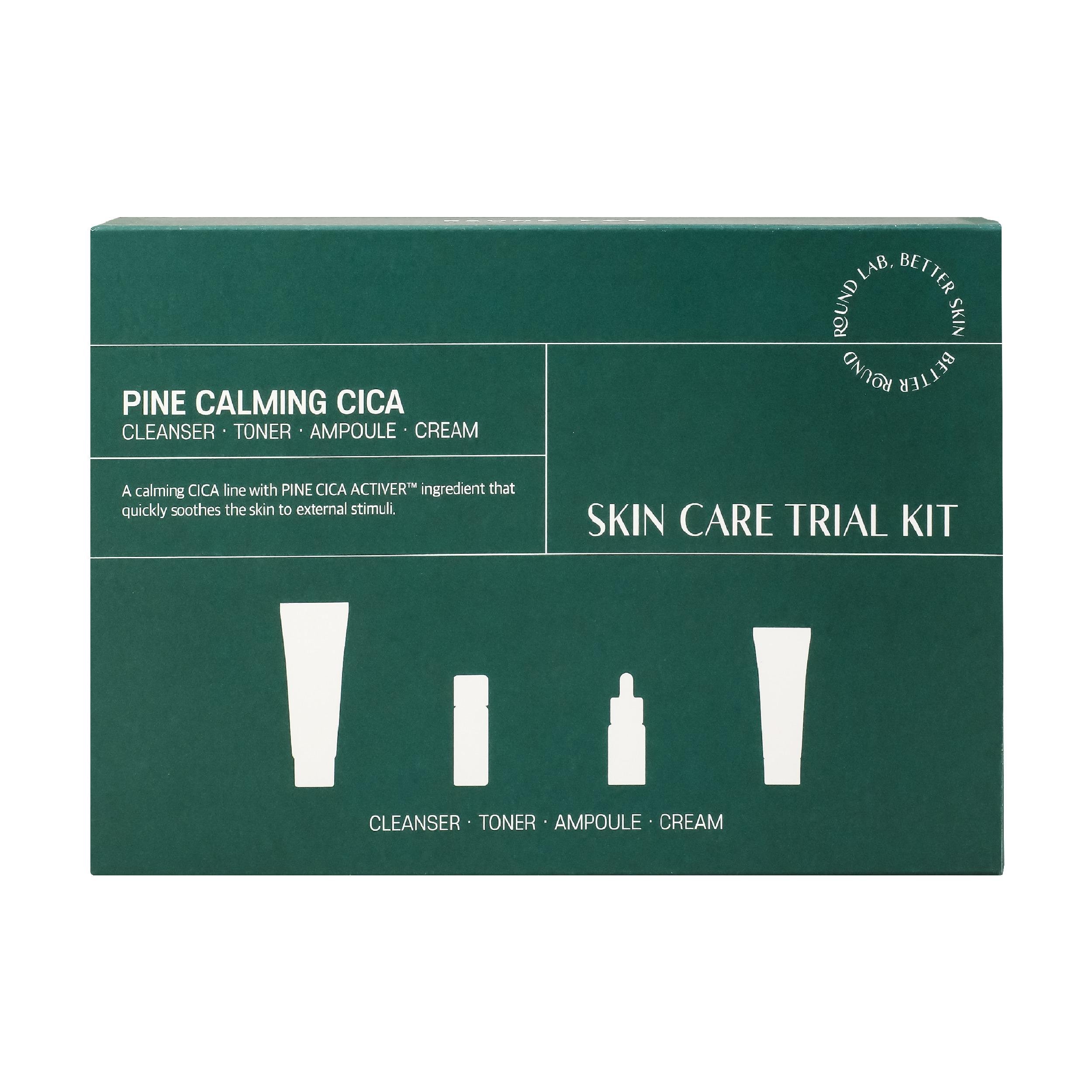 Набор миниверсий средств с экстрактом игл сосны ROUND LAB Pine Calming Cica Trial Kit