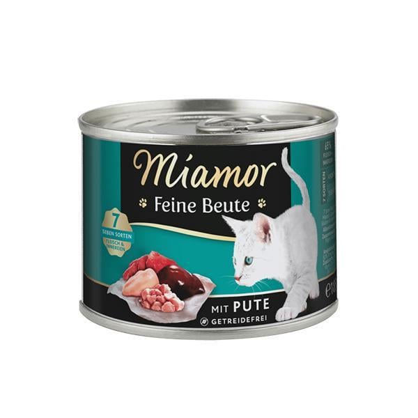 Корм влажный для котов Miamor Feine Beute mit Pute беззерновой полнорационный корм Индейка 185 г (74442)