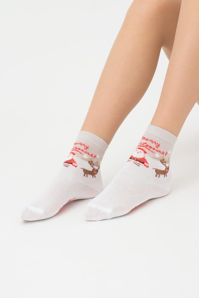 Носки детские хлопчатые Giulia KS3 NEW YEAR 2305 р. 24-29 White-white (31034000)
