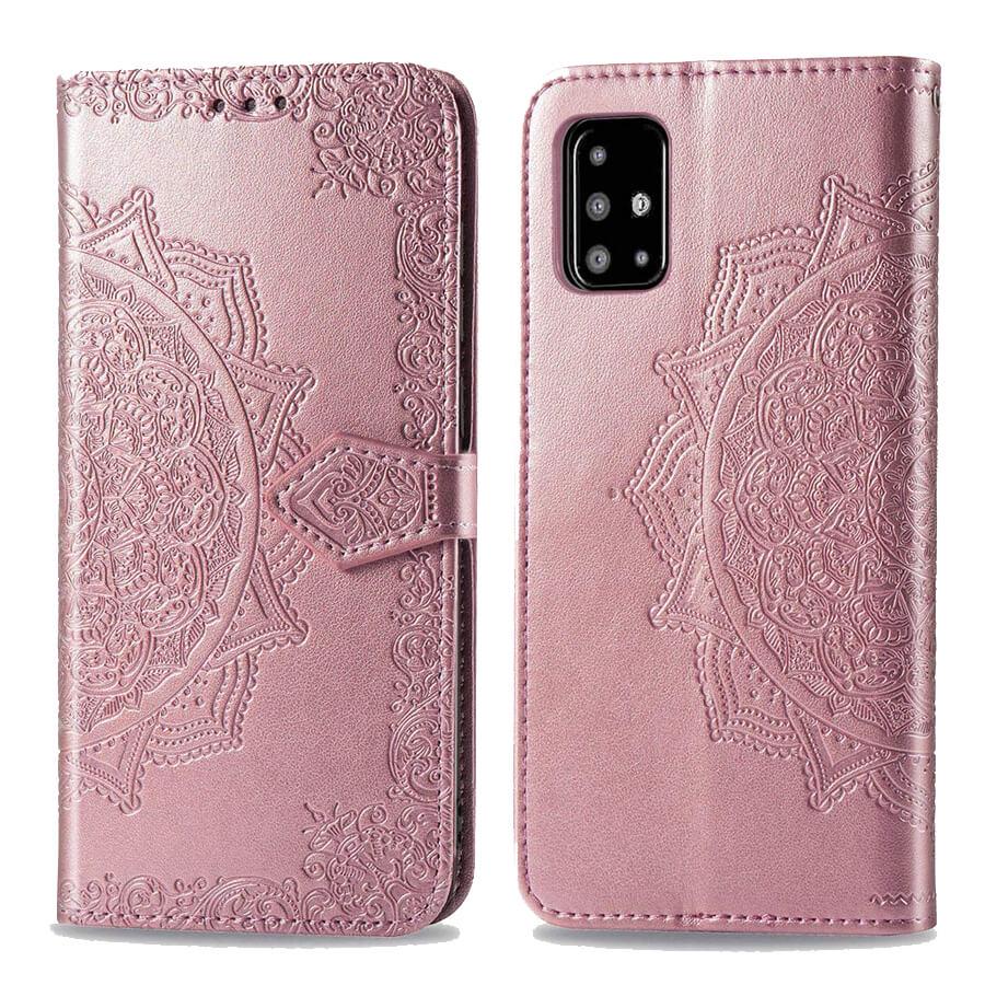 Кожаный чехол (книжка) Art Case с визитницей для Samsung Galaxy A51 Розовый - фото 1