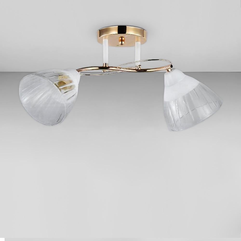 Люстра потолочная Light House SC-18703/2 FG+WH 450х160х240 мм Золотой/Белый с прозрачным