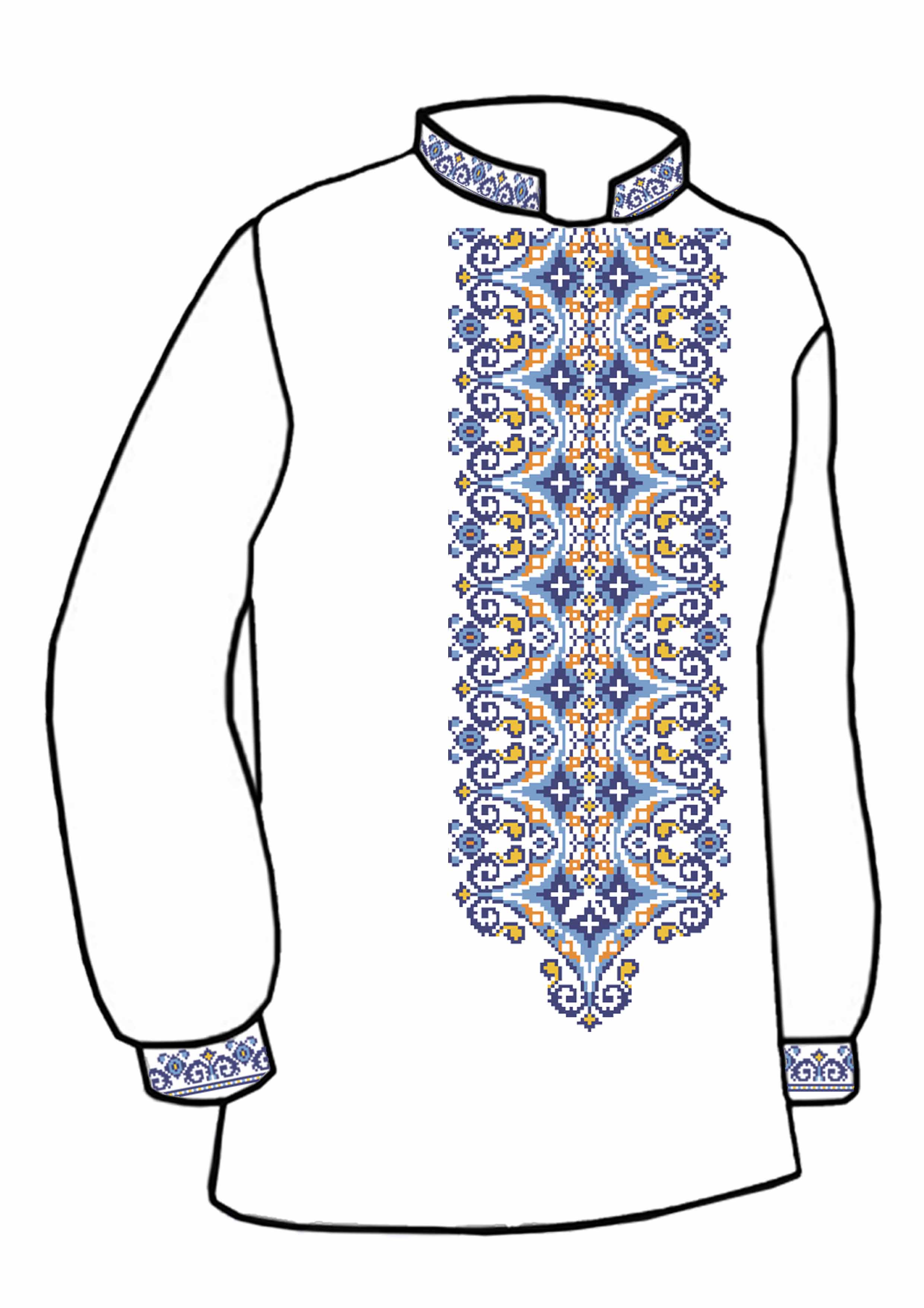 Заготовка для вишивки нитками або бісером сорочка СЧ-60 домоткане полотно Заготовка для вишивки нитками або бісером сорочка СЧ-60 домоткане полотно