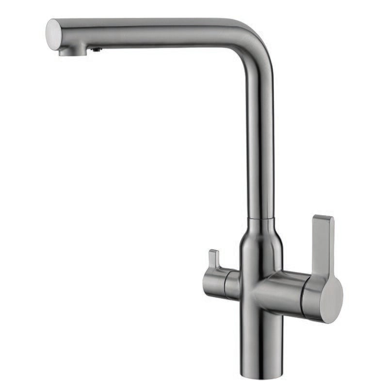 Смеситель для кухни KOER KI-72020-02 нержавеющая сталь с выходом для питьевой воды (KR4797)