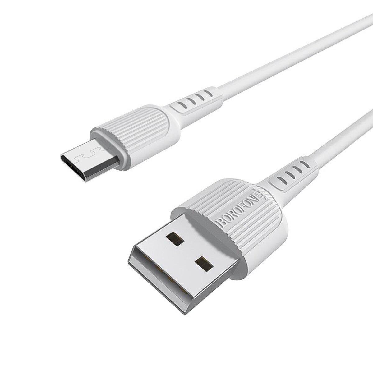 Кабель Borofone BX16 USB to MicroUSB 2A PVC TPE Connectors 1 м White (BX16MW) Кабель Borofone BX16 USB to MicroUSB 2A PVC TPE Connectors 1 м White (BX16MW)