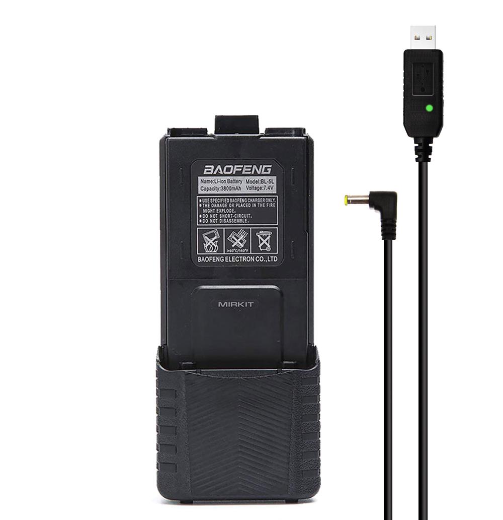 Аккумулятор для рации Baofeng UV-5R 3800 mAh BL-5L с ремешком на шею Mirkit (8178) - фото 2