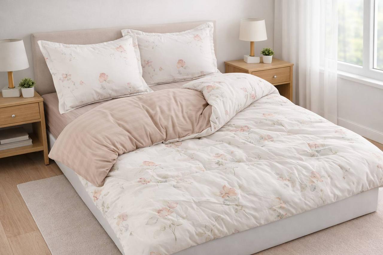 Комплект постельного белья Laura-grand Н-8-10 с нежным цветочным принтом двуспальный (2944300377)