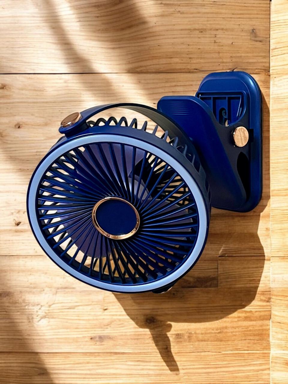 Вентилятор F2-150 акумуляторний з LED підсвічуванням та прищіпкою Dark Blue (2589778189) - фото 5