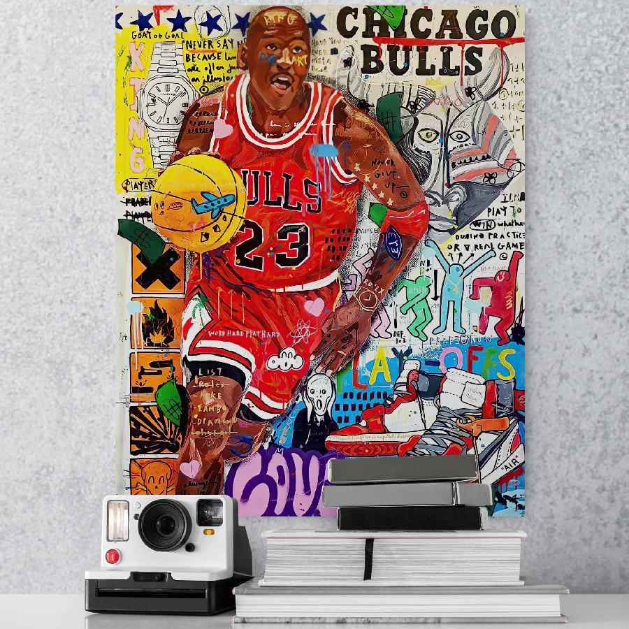 Картина HolstPrint Майлк Джордан NBA на холсте 50х70 см (RK0086)