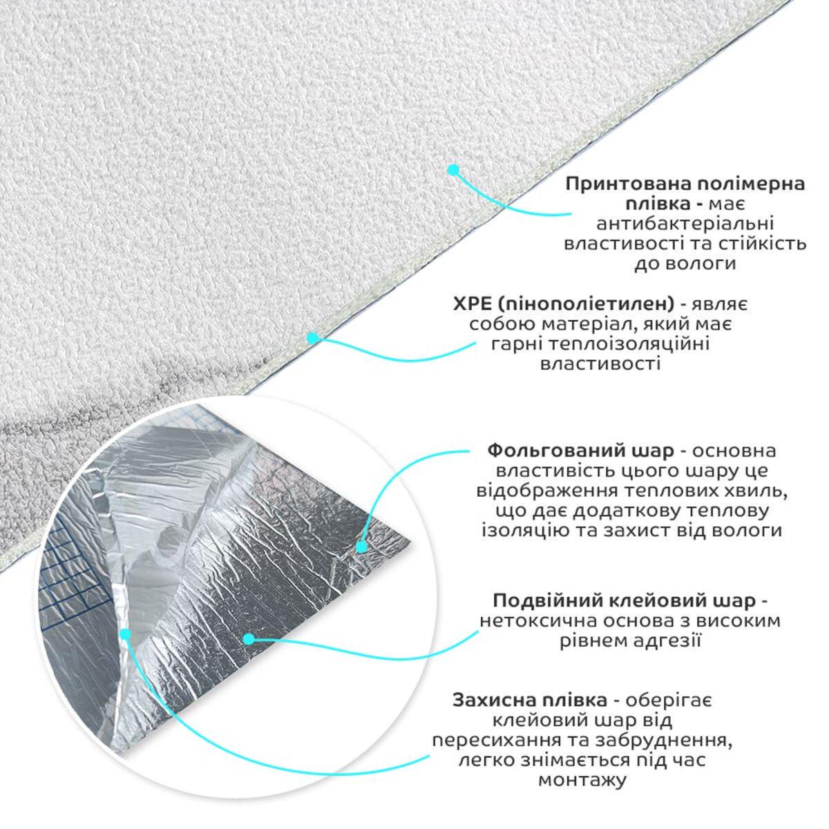 Обои на самоклеящейся основе мрамор D 2800x500x2 мм Белый (SW-00001504) - фото 2