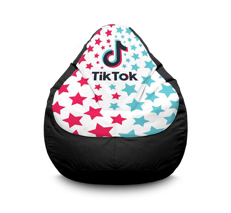 Кресло мешок iPuff Tik Tok Super star Black Оксфорд XXXL 100х135 см Черный