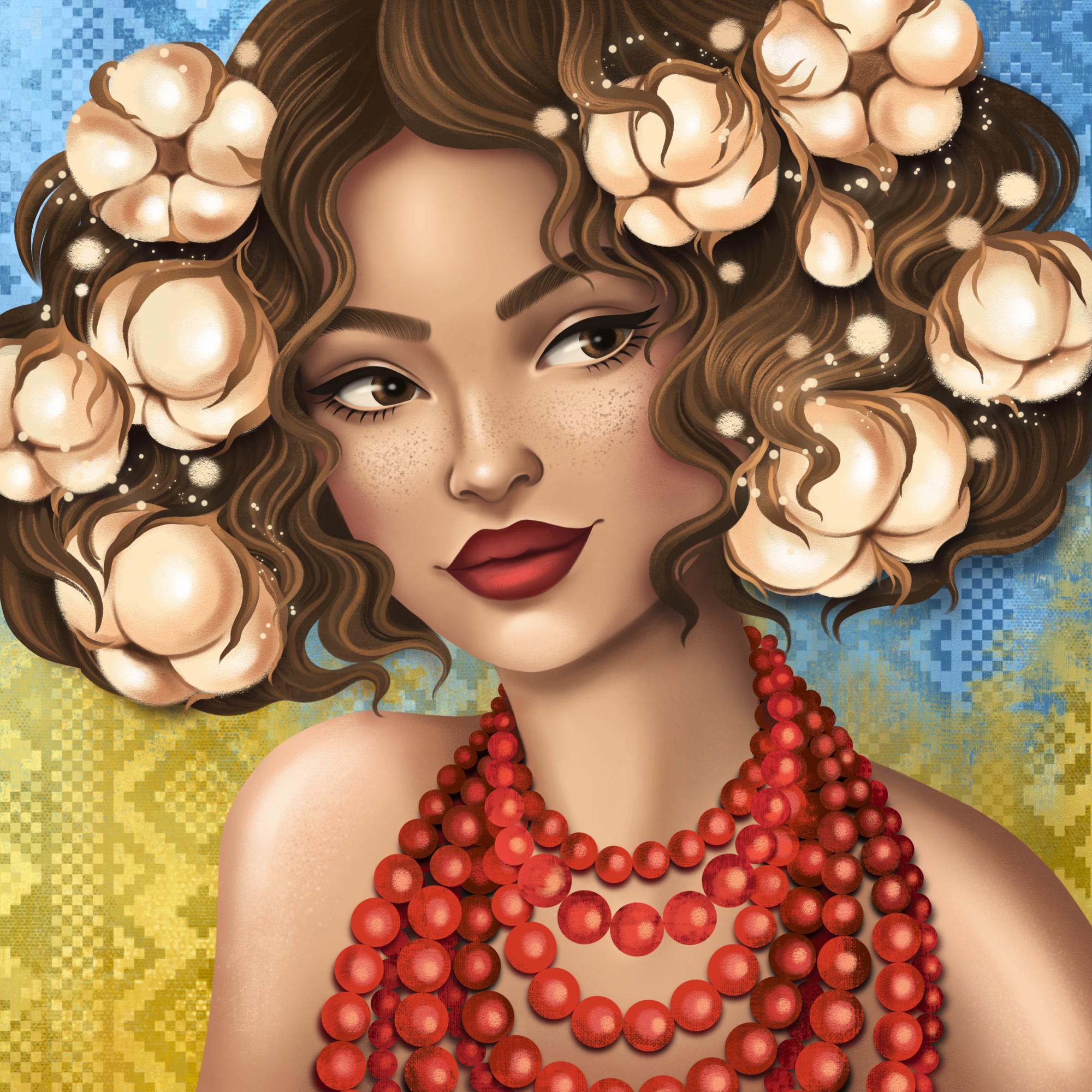 Алмазная мозаика на подрамнике Santi Украинка с хлопком 40x40 см (Top-954398)