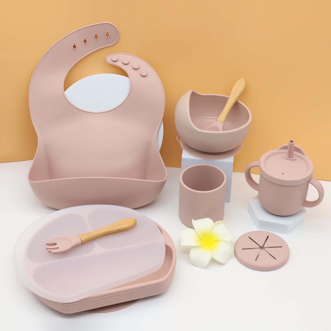 Набір дитячого силіконового посуду на присоску 11 предметів (639501114) - фото 2