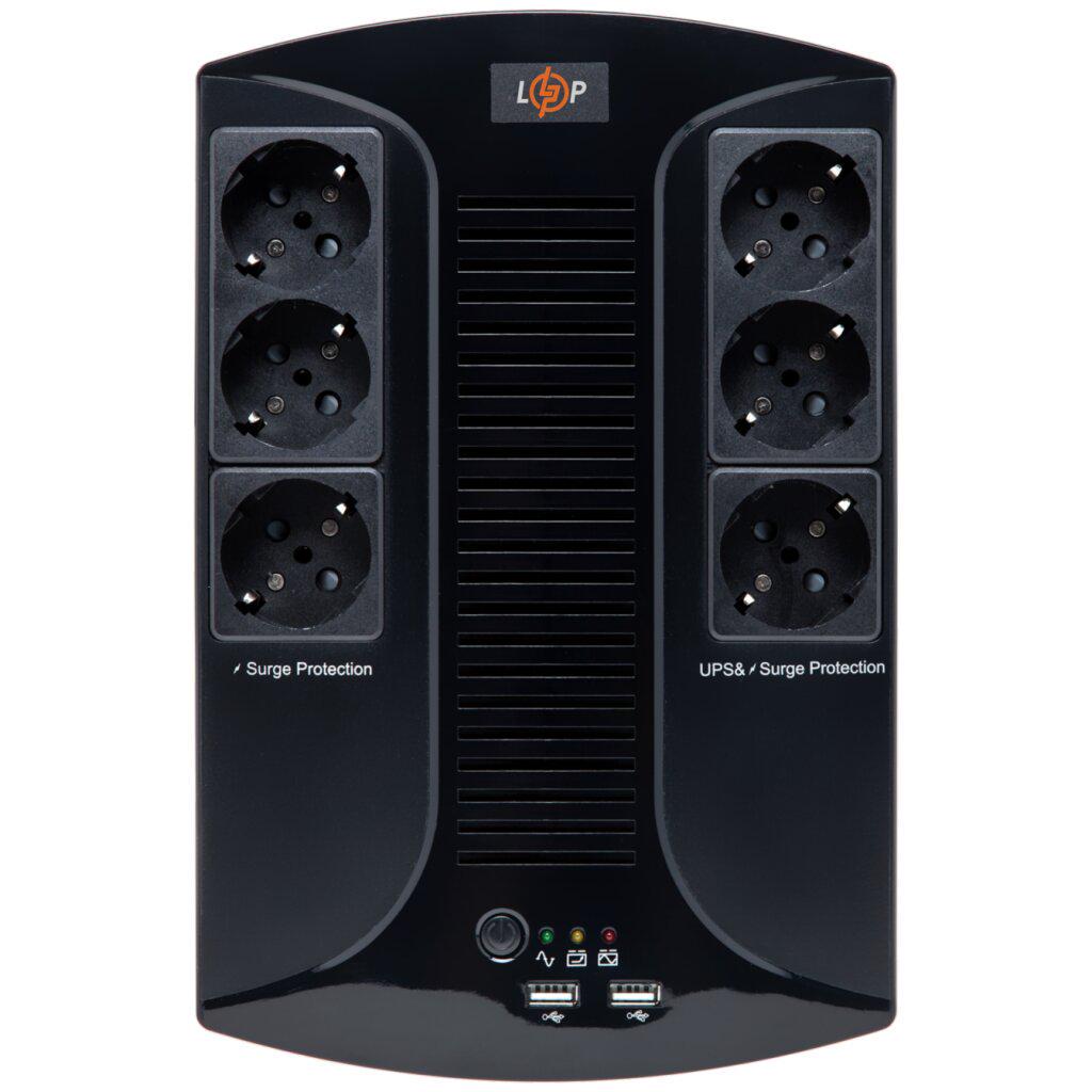 ДБЖ лінійно-інтерактивний LogicPower LP 850VA-6PS зі ступеневою синусоїдою 595W (LP-4325)
