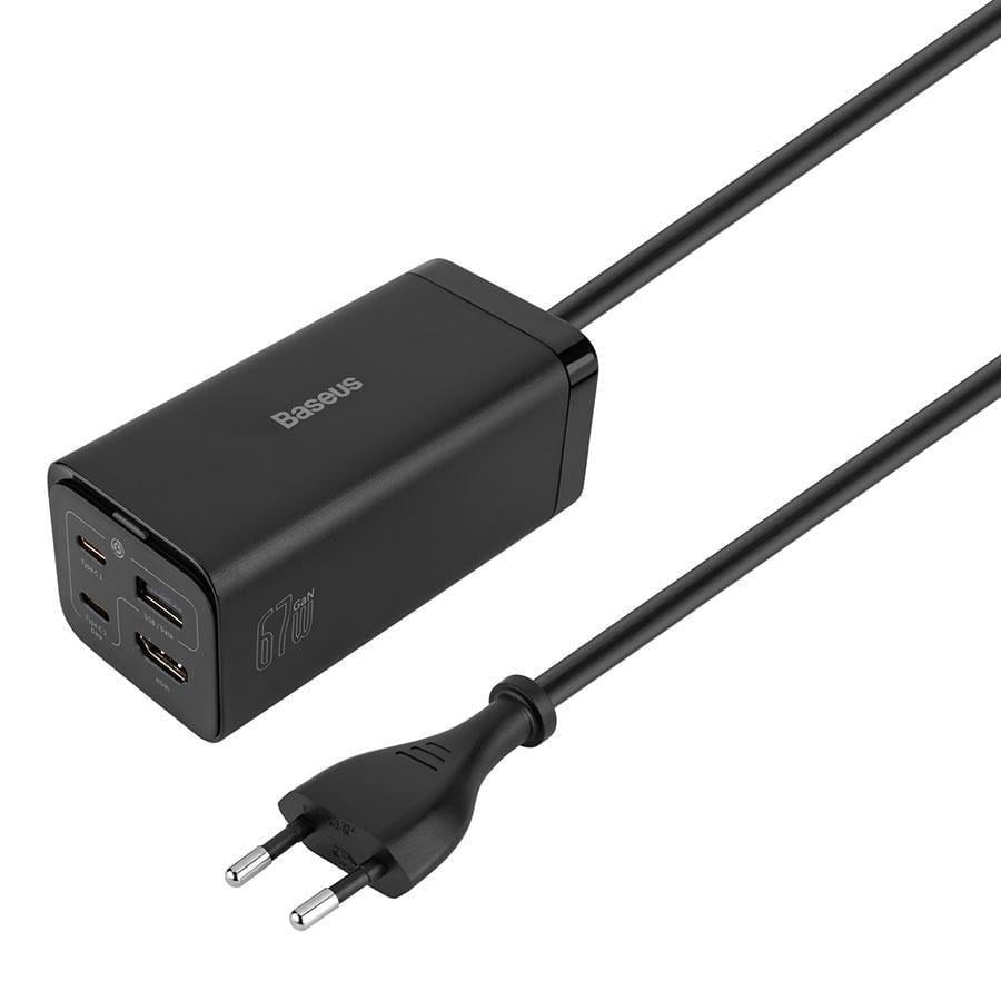 Зарядний пристрій BASEUS GaN5 Pro Desktop Fast Charger 1U+2C+HDMI 67W with 1,5 м power cord EU Black (CCGP110201)
