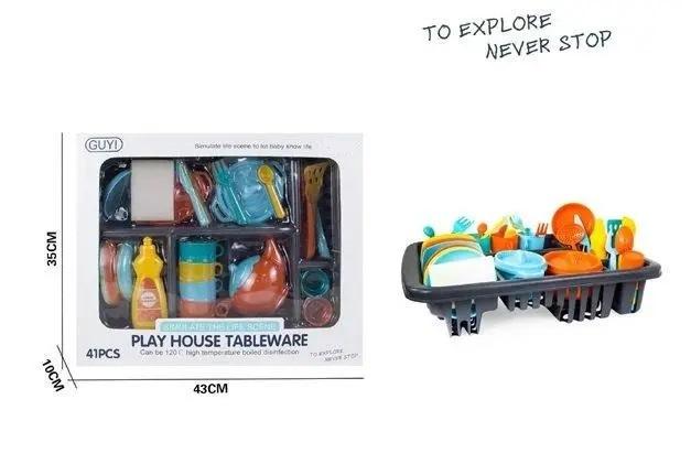 Ігровий набір Guyi Play House Tableware Дитячий сервіз на 4 особи 41 елемент (G_1967107_G-A118) - фото 3 Ігровий набір Guyi Play House Tableware Дитячий сервіз на 4 особи 41 елемент (G_1967107_G-A118) - фото 3