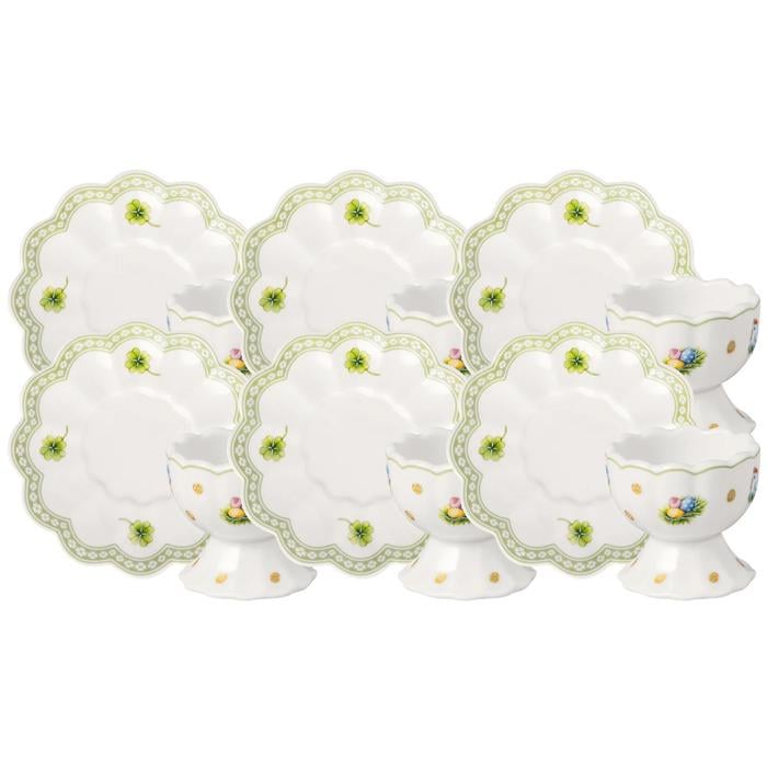 Набор из 6 подставок для яиц и 6 блюдец Villeroy & Boch Easter Delight