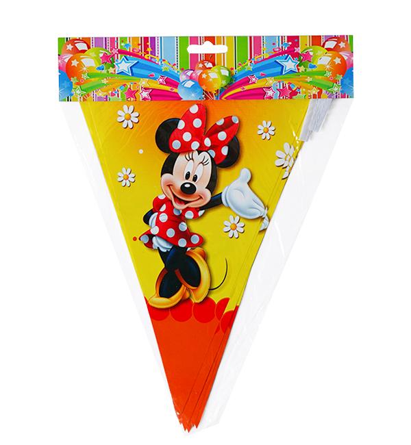Бумажная гирлянда из флажков Minnie Mouse 200 см
